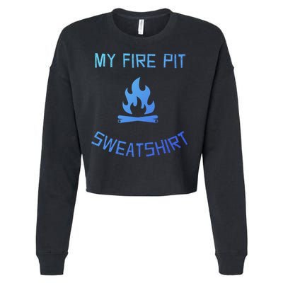 Fire Pit Lake Life Campfire Bonfire Camping Gift Cropped Pullover Crew