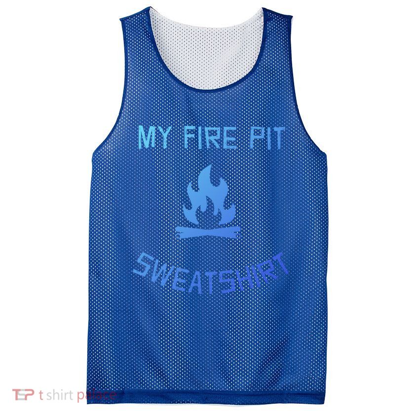 Fire Pit Lake Life Campfire Bonfire Camping Gift Mesh Reversible Basketball Jersey Tank