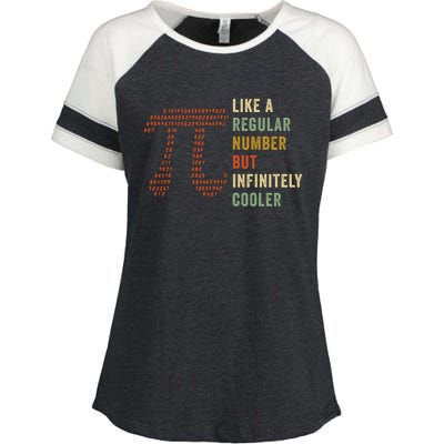 Funny Pi Like A Regular Number But Infinitely Cooler Gift Enza Ladies Jersey Colorblock Tee