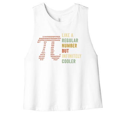 Funny Pi Like A Regular Number But Infinitely Cooler Gift Women's Racerback Cropped Tank