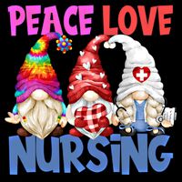 Funny Peace Love Nursing Gnome And Certified Nurse Gift Doggie Tank