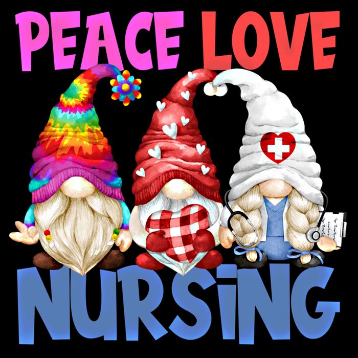 Funny Peace Love Nursing Gnome And Certified Nurse Gift Doggie Tank