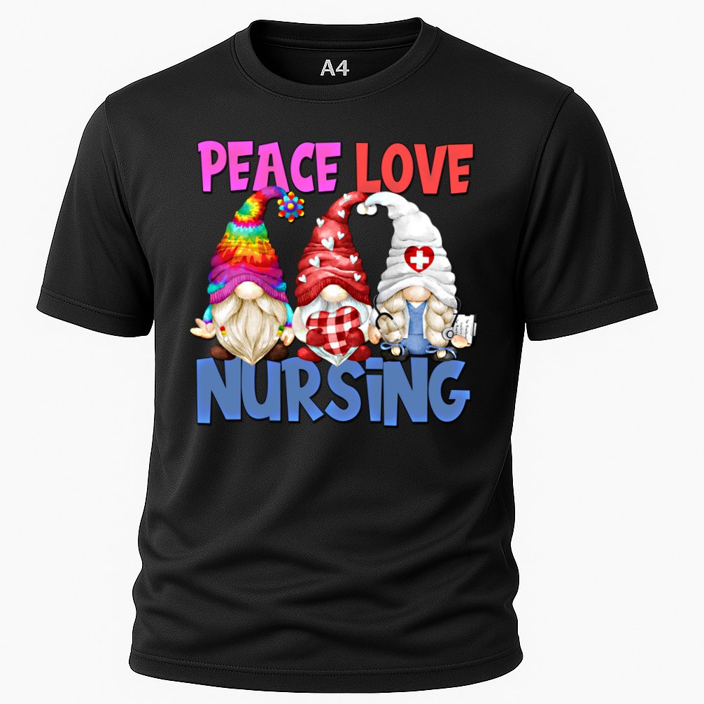 Funny Peace Love Nursing Gnome And Certified Nurse Gift Performance Shirt