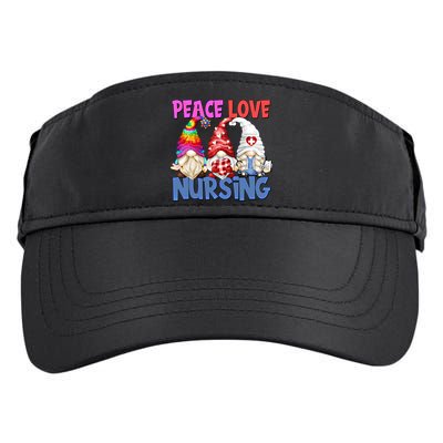 Funny Peace Love Nursing Gnome And Certified Nurse Gift Adult Drive Performance Visor