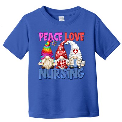 Funny Peace Love Nursing Gnome And Certified Nurse Gift Toddler T-Shirt