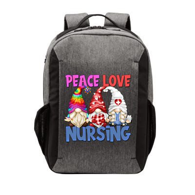 Funny Peace Love Nursing Gnome And Certified Nurse Gift Vector Backpack