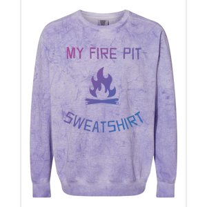 Fire Pit Lake Life Campfire Bonfire Camping Gift Colorblast Crewneck Sweatshirt