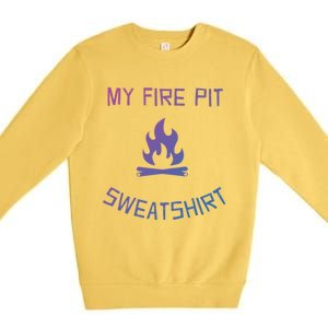 Fire Pit Lake Life Campfire Bonfire Camping Gift Premium Crewneck Sweatshirt