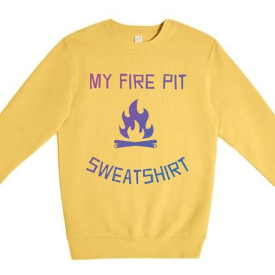 Fire Pit Lake Life Campfire Bonfire Camping Gift Premium Crewneck Sweatshirt