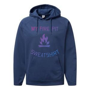 Fire Pit Lake Life Campfire Bonfire Camping Gift Performance Fleece Hoodie