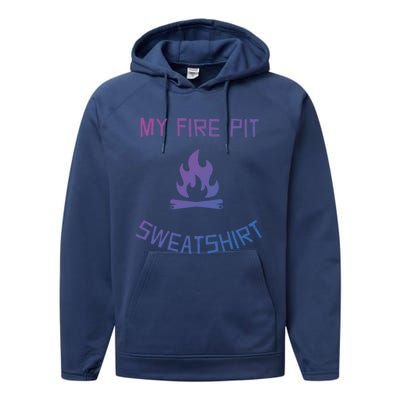 Fire Pit Lake Life Campfire Bonfire Camping Gift Performance Fleece Hoodie