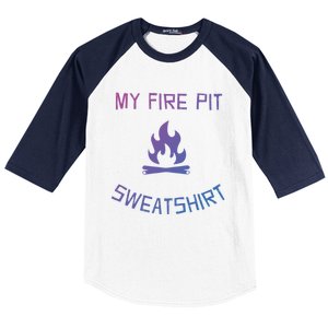 Fire Pit Lake Life Campfire Bonfire Camping Gift Baseball Sleeve Shirt