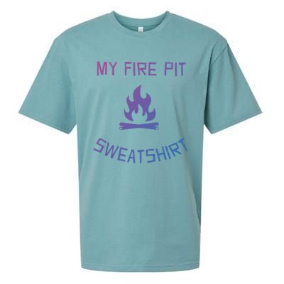 Fire Pit Lake Life Campfire Bonfire Camping Gift Sueded Cloud Jersey T-Shirt