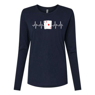 Funny Poker Lover Design Gamblers Poker Player Womens Cotton Relaxed Long Sleeve T-Shirt