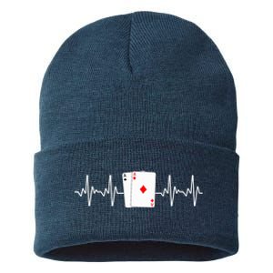 Funny Poker Lover Design Gamblers Poker Player Sustainable Knit Beanie