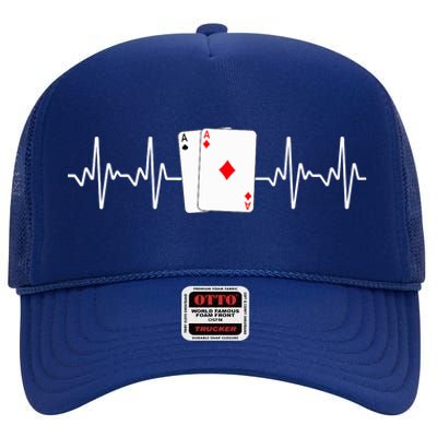 Funny Poker Lover Design Gamblers Poker Player High Crown Mesh Back Trucker Hat