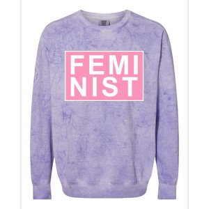 Feminist Pink Logo Colorblast Crewneck Sweatshirt