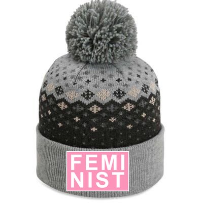 Feminist Pink Logo The Baniff Cuffed Pom Beanie