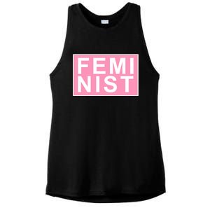 Feminist Pink Logo Ladies PosiCharge Tri-Blend Wicking Tank