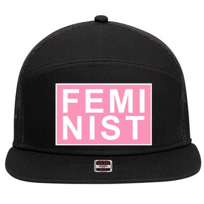 Feminist Pink Logo 7 Panel Mesh Trucker Snapback Hat