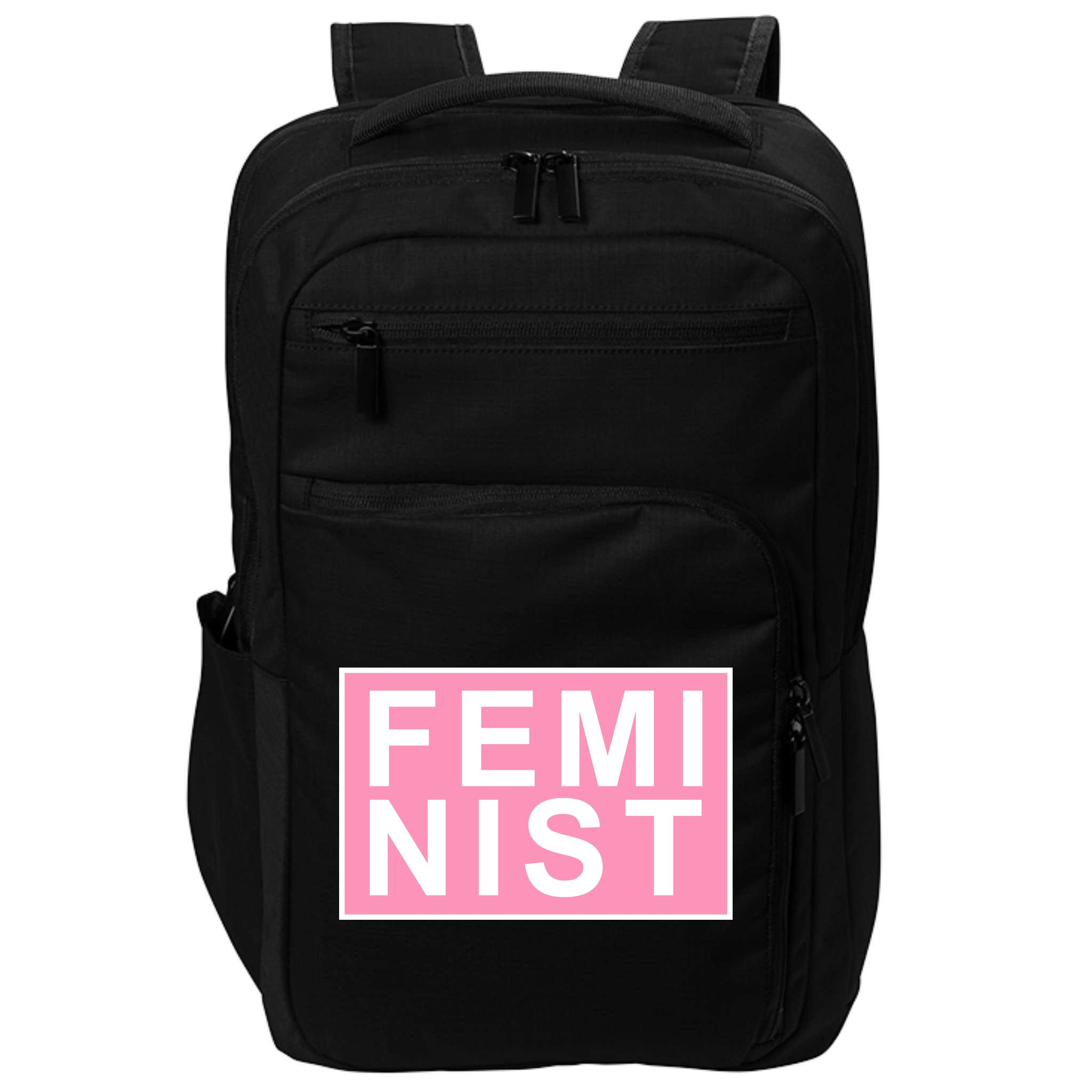 Feminist Pink Logo Impact Tech Backpack