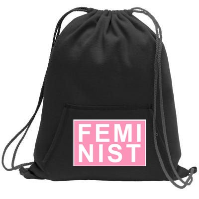 Feminist Pink Logo Sweatshirt Cinch Pack Bag