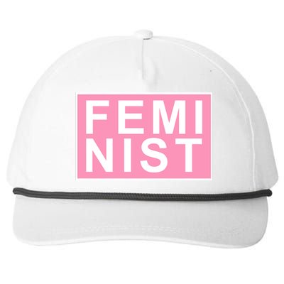 Feminist Pink Logo Snapback Five-Panel Rope Hat