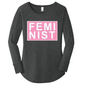 Feminist Pink Logo Women's Perfect Tri Tunic Long Sleeve Shirt