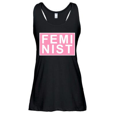 Feminist Pink Logo Ladies Essential Flowy Tank