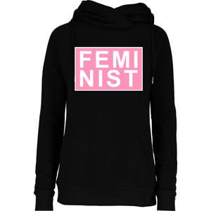 Feminist Pink Logo Womens Funnel Neck Pullover Hood