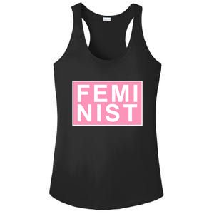 Feminist Pink Logo Ladies PosiCharge Competitor Racerback Tank