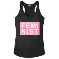 Feminist Pink Logo Ladies PosiCharge Competitor Racerback Tank