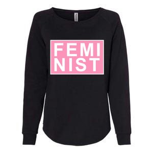 Feminist Pink Logo Womens California Wash Sweatshirt