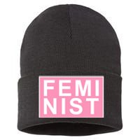 Feminist Pink Logo Sustainable Knit Beanie