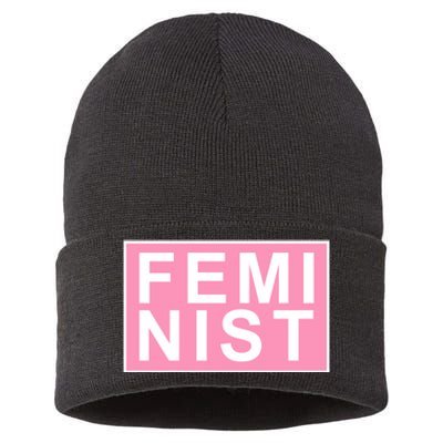 Feminist Pink Logo Sustainable Knit Beanie