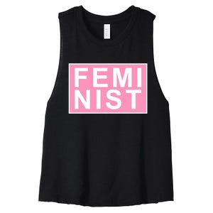 Feminist Pink Logo Women's Racerback Cropped Tank