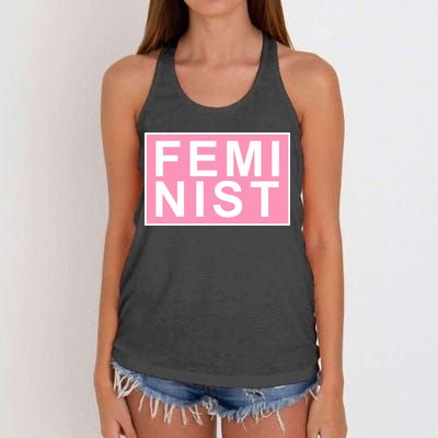 Feminist Pink Logo Women's Knotted Racerback Tank