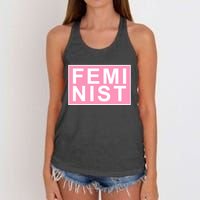 Feminist Pink Logo Women's Knotted Racerback Tank