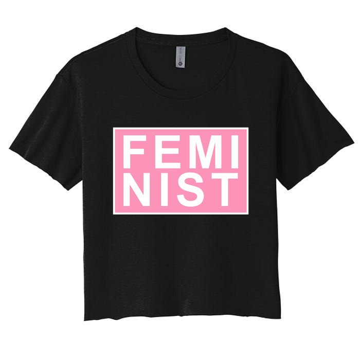 Feminist Pink Logo Women's Crop Top Tee