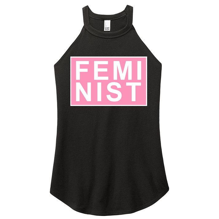Feminist Pink Logo Women's Perfect Tri Rocker Tank