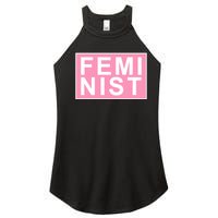 Feminist Pink Logo Women's Perfect Tri Rocker Tank