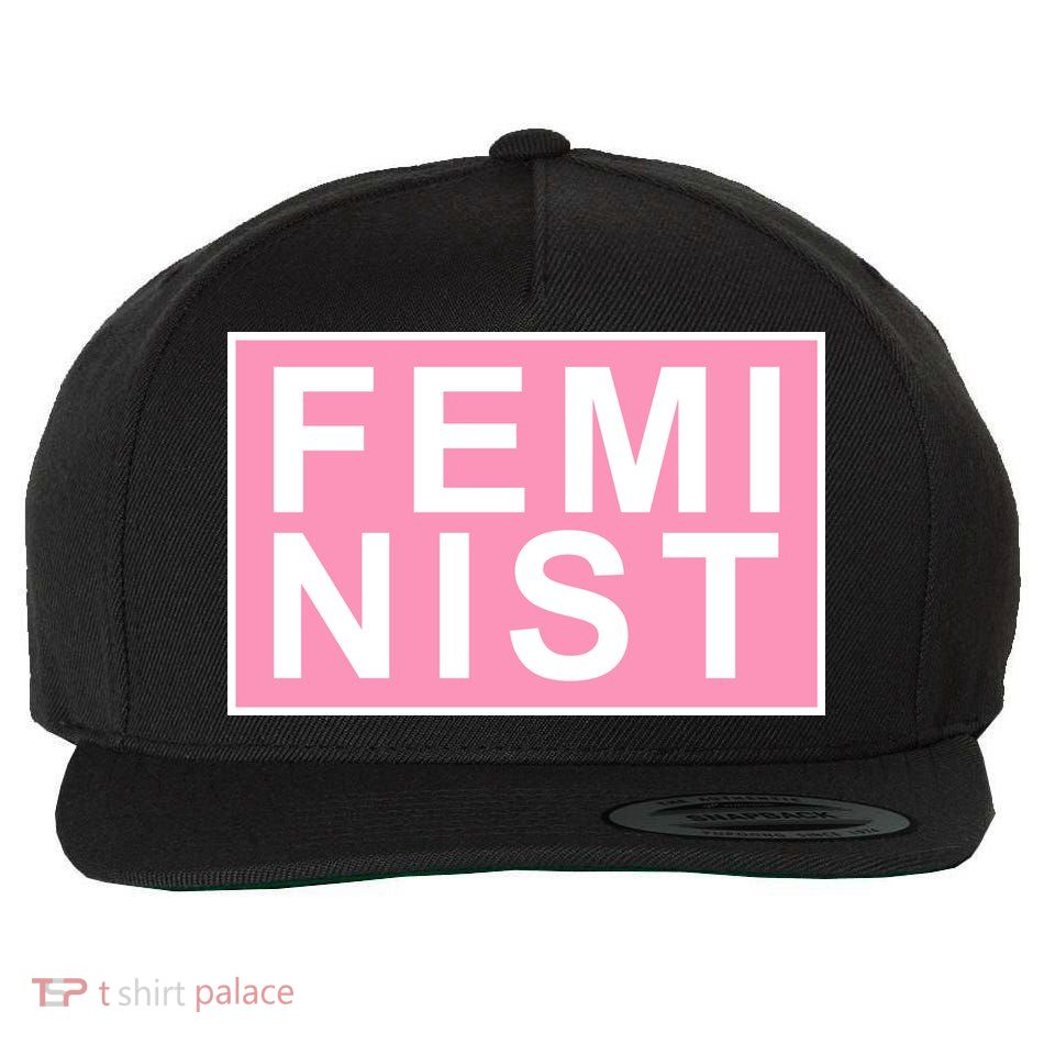 Feminist Pink Logo Wool Snapback Cap