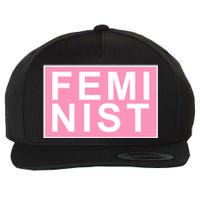 Feminist Pink Logo Wool Snapback Cap