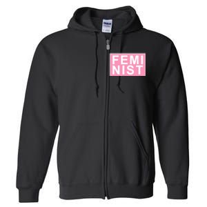 Feminist Pink Logo Full Zip Hoodie