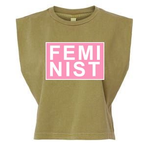 Feminist Pink Logo Garment-Dyed Women's Muscle Tee