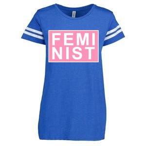 Feminist Pink Logo Enza Ladies Jersey Football T-Shirt