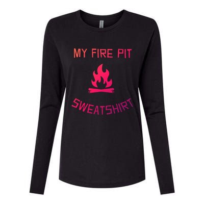 Fire Pit Lake Life Campfire Bonfire Camping Gift Womens Cotton Relaxed Long Sleeve T-Shirt