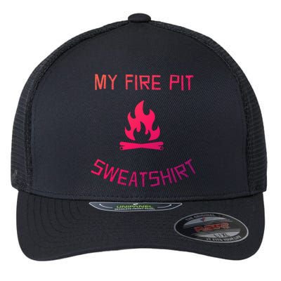 Fire Pit Lake Life Campfire Bonfire Camping Gift Flexfit Unipanel Trucker Cap