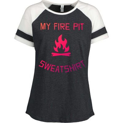 Fire Pit Lake Life Campfire Bonfire Camping Gift Enza Ladies Jersey Colorblock Tee