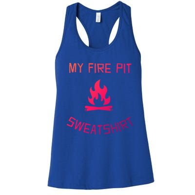 Fire Pit Lake Life Campfire Bonfire Camping Gift Women's Racerback Tank